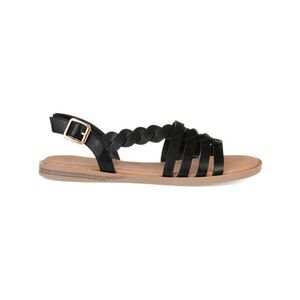 JOURNEE COLLECTION Womens Black Strap Solay Toe Slip On Slingback Sandal 7.5